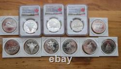 Beautiful CANADIAN SILVER PROOF LOT OF 11. NGC PROOF CAMEO