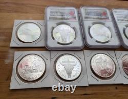 Beautiful CANADIAN SILVER PROOF LOT OF 11. NGC PROOF CAMEO