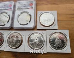 Beautiful CANADIAN SILVER PROOF LOT OF 11. NGC PROOF CAMEO