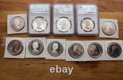 Beautiful CANADIAN SILVER PROOF LOT OF 11. NGC PROOF CAMEO