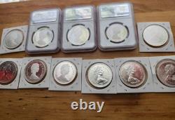 Beautiful CANADIAN SILVER PROOF LOT OF 11. NGC PROOF CAMEO
