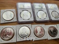 Beautiful CANADIAN SILVER PROOF LOT OF 11. NGC PROOF CAMEO
