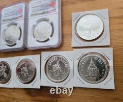 Beautiful CANADIAN SILVER PROOF LOT OF 11. NGC PROOF CAMEO