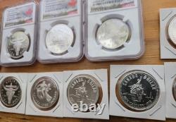 Beautiful CANADIAN SILVER PROOF LOT OF 11. NGC PROOF CAMEO