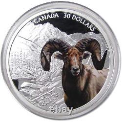 Bighorn Sheep $30 2 oz. 9999 Silver $30 Colorized Proof Coin 2020 Canada COA