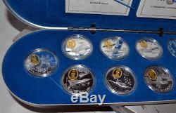CANADA 10 x $20 1995-99 Silver/Gold Proof Set Powered Flight Second 50 Years