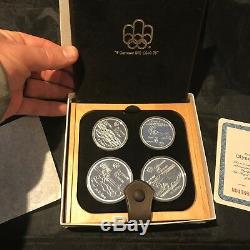 CANADA 1976 Montreal Olympics XXI 4 Coin Silver Proof Set 5 Water Sports #s91