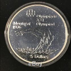 CANADA 1976 Montreal Olympics XXI 4 Coin Silver Proof Set 5 Water Sports #s91