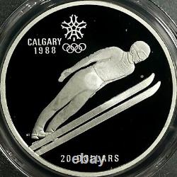 CANADA. 1987, 20 Dollars, Silver PCGS PR68 Olympics, Ski Jump