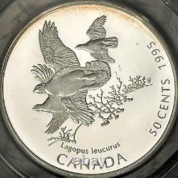 CANADA. 1995, 50 Cents, Silver PCGS PR69 Top Pop? White-Tailed Ptarmigans