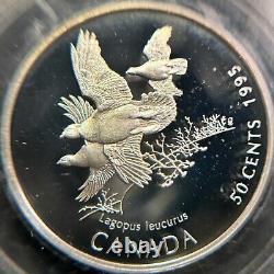 CANADA. 1995, 50 Cents, Silver PCGS PR69 Top Pop? White-Tailed Ptarmigans