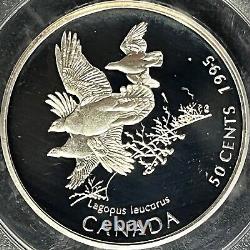 CANADA. 1995, 50 Cents, Silver PCGS PR69 Top Pop? White-Tailed Ptarmigans