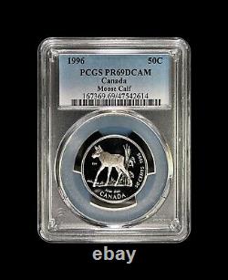 CANADA. 1996, 50 Cents, Silver PCGS PR69 Top Pop? Moose Calf 614