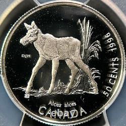 CANADA. 1996, 50 Cents, Silver PCGS PR69 Top Pop? Moose Calf 614