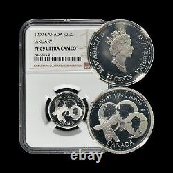 CANADA. 1999, 25 Cents, Silver NGC PF69 Millennium, January, Evolution