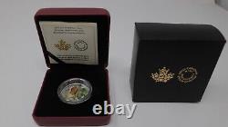 CANADA $20 2015 Silver Proof'Venetian Glass Turtle & Broadleaf Flower