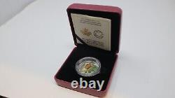 CANADA $20 2015 Silver Proof'Venetian Glass Turtle & Broadleaf Flower