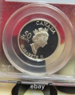 CANADA. 2002 50 Cents Silver PCGS PR69 Top Pop? Golden Tulips