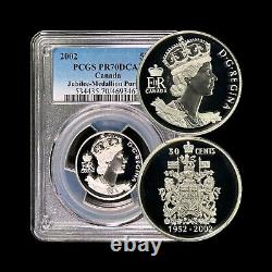 CANADA. 2002, 50 Cents, Silver PCGS PR70 Top Pop? Jubilee, Medallion