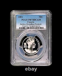 CANADA. 2002, 50 Cents, Silver PCGS PR70 Top Pop? Jubilee, Medallion