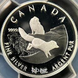 CANADA. 2004, 3 Dollars, Silver PCGS PR70 Top Pop? Arctic Fox, Dog & Vixen
