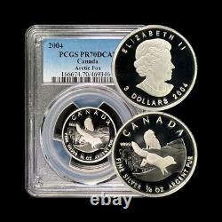 CANADA. 2004, 3 Dollars, Silver PCGS PR70 Top Pop? Arctic Fox, Dog & Vixen