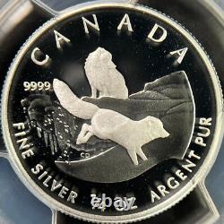 CANADA. 2004, 3 Dollars, Silver PCGS PR70 Top Pop? Arctic Fox, Dog & Vixen