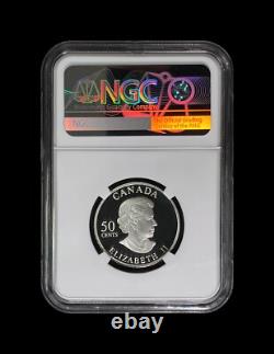 CANADA. 2004, 50 Cents, Silver NGC PF70 Top Pop? Sulphur Butterfly