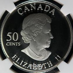 CANADA. 2004, 50 Cents, Silver NGC PF70 Top Pop? Sulphur Butterfly