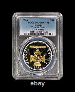 CANADA. 2006, 1 Dollar, Silver PCGS PR70 Top Pop? Victoria Cross, Gilt