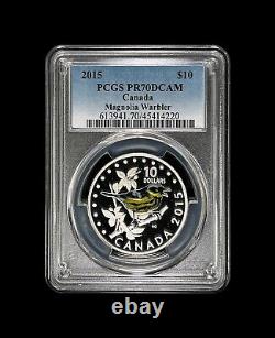 CANADA. 2015, 10 Dollars, Silver PCGS PR70 Top Pop? Warbler