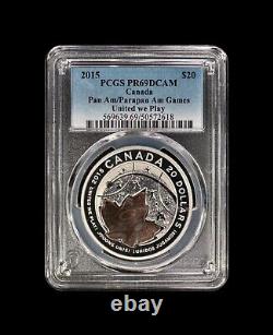 CANADA. 2015, 20 Dollars, Silver PCGS PR69 Top Pop? PanAm Games Toronto