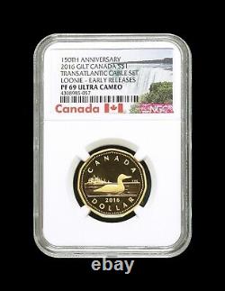 CANADA. 2016, 1 Dollar, Silver NGC PF69 Gilt Loon