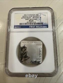 CANADA. 2017, 3 Dollars, Silver NGC PF69 Maple Leaf Quartet, Upper Right, Ra
