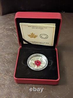 CANADA 2019 LEST WE FORGET 1oz. 9999 SILVER PROOF $20 MURANO GLASS POPPY