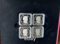 CANADA 2019 THE ELEMENTS $3 Square Fine Proof Silver Coin Set OGP w. Box & COA
