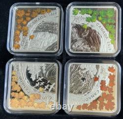 CANADA 2019 THE ELEMENTS $3 Square Fine Proof Silver Coin Set OGP w. Box & COA