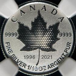 CANADA. 2021, 2 Dollars, Silver NGC PF70 Top Pop? Pulsating Maple Leaf