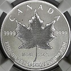 CANADA. 2021, 3 Dollars, Silver NGC PF70 Top Pop? Pulsating Maple Leaf