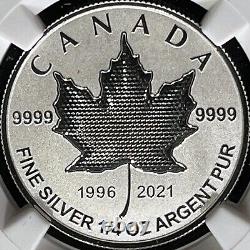 CANADA. 2021, 3 Dollars, Silver NGC PF70 Top Pop? Pulsating Maple Leaf