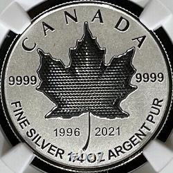 CANADA. 2021, 3 Dollars, Silver NGC PF70 Top Pop? Pulsating Maple Leaf