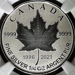 CANADA. 2021, 3 Dollars, Silver NGC PF70 Top Pop? Pulsating Maple Leaf