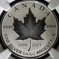 CANADA. 2021, 3 Dollars, Silver NGC PF70 Top Pop? Pulsating Maple Leaf