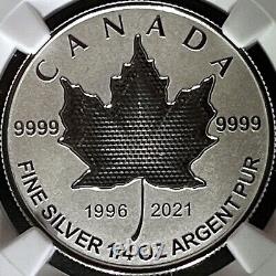 CANADA. 2021, 3 Dollars, Silver NGC PF70 Top Pop? Pulsating Maple Leaf