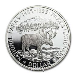 CANADIAN Canada 1985 NATIONAL PARKS MOOSE. 500 Silver Dollar Proof. 375ASW Coin