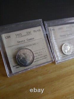 CERTIIED ICCS PL65 Heavy Cameo PL66 RED cent Canada set 1955 Silver Proof-Like