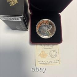 COMMANDING LYNX 2016 CANADA 1oz. 9999 Pure Silver Proof $20 Coin
