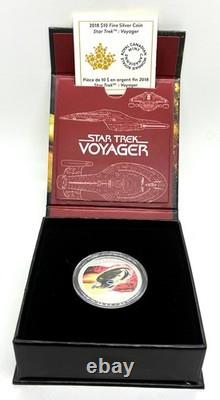 Canada $10 2018.999 Fine Silver Proof Star Trek Voyager Glow In The Dark W Coa