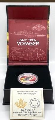 Canada $10 2018.999 Fine Silver Proof Star Trek Voyager Glow In The Dark W Coa