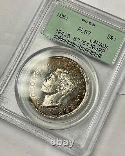 Canada 1951 $1 One Dollar Silver Coin PCGS Proof-Like PL-67